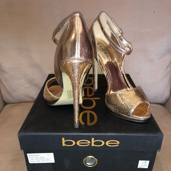 Gold Hi Heeled Sandals - Picture 1 of 2